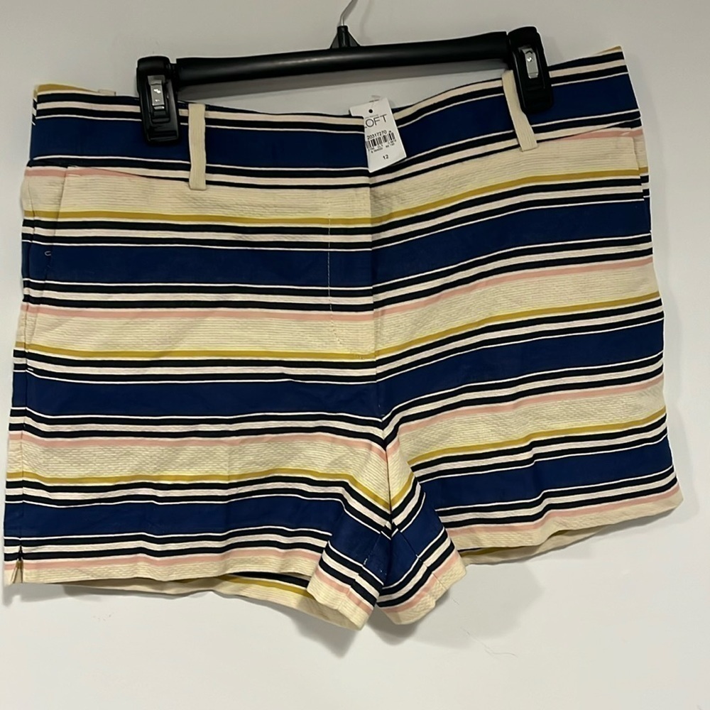 NWT LOFT Textured The Riviera Shorts Striped 12
